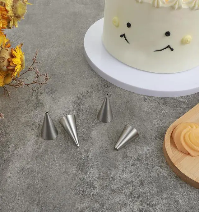 Alt view image 6 of 7 - 10Pcs Wilton Tips, 10 Sizes Round Wilton Piping Tips for Cookies | Stainless Steel, Professional Cake Decorating Tools, for Frosting, Icing & Russian Pastry