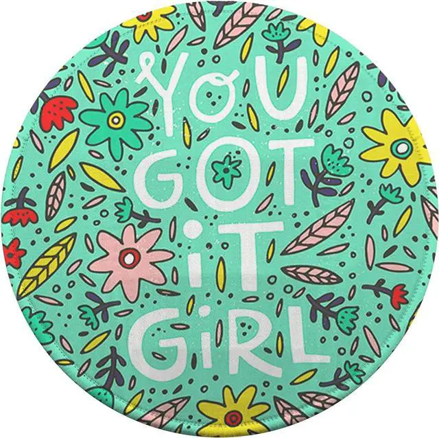 Main image of Boutilon Round Mouse Pad Non-Slip Rubber Base Mousepad with Stitched Edge Washable Small Mouse Mat 7.9 x 7.9 Inch for Computer, Laptop, Home, Office(You Got it Girl)