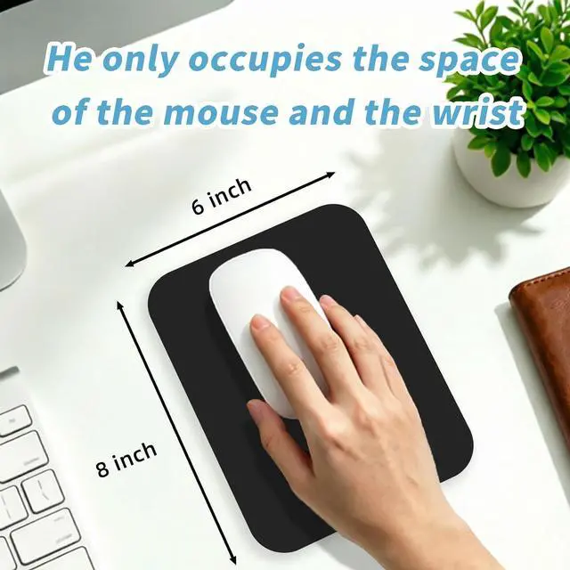 Alt view image 3 of 6 - Small Mouse pad, with Edge-Sewn Design, extends Service Life by Twice, occupying the Optimal Size for the Mouse and Wrist Position. (Black)