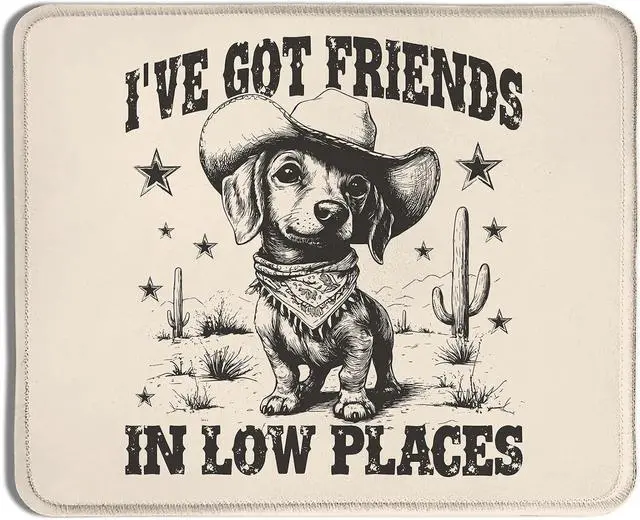 Main image of Funny Dachshund Dog Mouse Pad 9.5x7.9 Inch, Dachshund Lover Gifts,Vintage Western Cowboy Weiner Dog Mouse Pads for Wireless Mouse Computers Laptop Desk Accessories