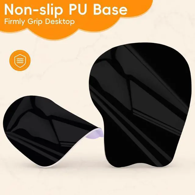 Alt view image 4 of 7 - Mouse Pad with Wrist Rest Ergonomic Mouse Pad with Comfortable M-Shape Pain Relief Wrist Support Non-Slip PU Base Mousepad for Laptop, Office & Home (Gradient Orange)