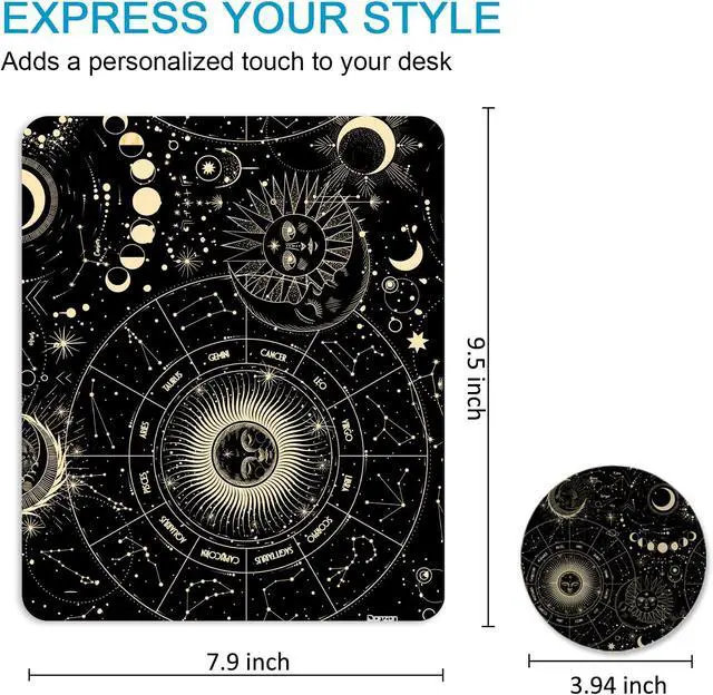 Alt view image 3 of 6 - Square Mouse Pad with Coaster, Soft Cute Computer Mouse Mat with Non-Slip Rubber Base, Easy to Slide, Splash Resistant Surface, Personalized Design, Portable, Gray Marble
