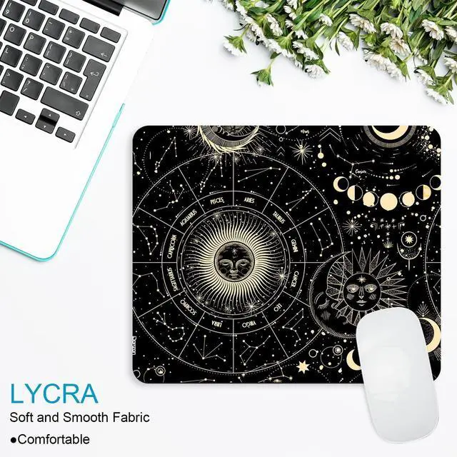 Alt view image 5 of 6 - Square Mouse Pad with Coaster, Soft Cute Computer Mouse Mat with Non-Slip Rubber Base, Easy to Slide, Splash Resistant Surface, Personalized Design, Portable, Gray Marble