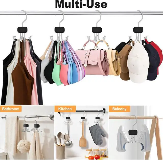 Alt view image 6 of 7 - Belt Hanger for Closet Max 72 Belts, 3PCS Belt Organizer for Closet | 360°Rotating Tie Rack Hanger for Closet Tie Organizer for Closet Belt Holder for Closet for Belt,Tie,Tank Top,Bra,Scarf,Hat