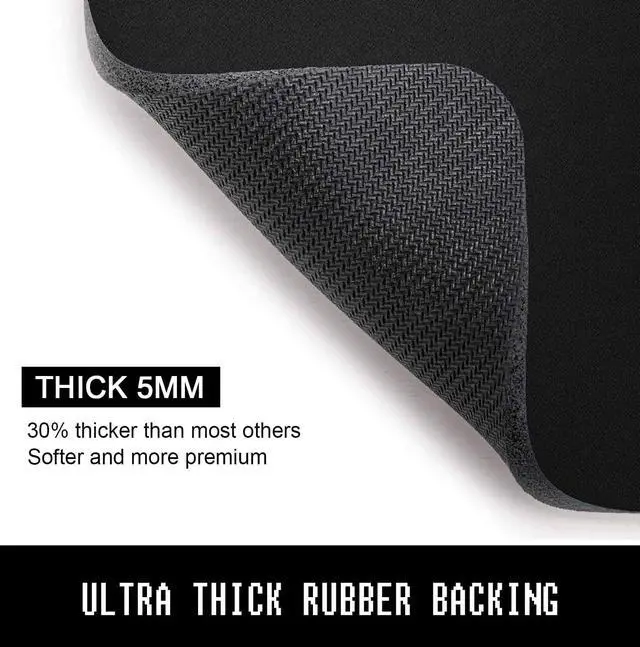 Alt view image 3 of 6 - Mouse Pad, 30% Thicker Black Computer Pad, Anti-Slip Rubber Mouse Mat with Stitched Edges for Gaming, Office, Laptop, PC, Women & Men, 8 x 10 Inch Thick 5 mm, Modern Design, Square