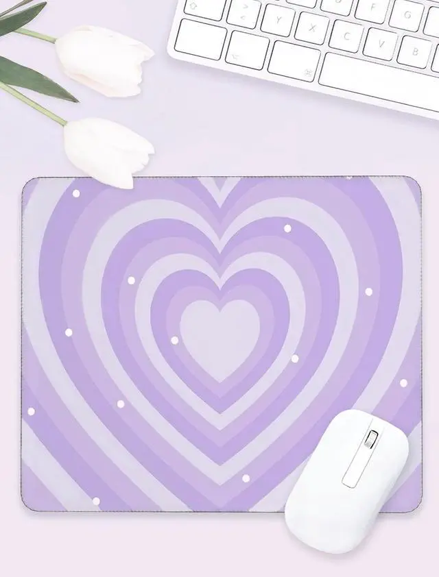 Alt view image 2 of 7 - Girly Purple Mouse Pad, Aesthetic Lavender Mouse Pad Cute, Purple Desk Accessories (9.4 x7.8 Inch)