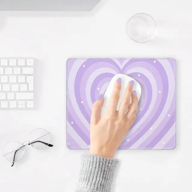 Alt view image 3 of 7 - Girly Purple Mouse Pad, Aesthetic Lavender Mouse Pad Cute, Purple Desk Accessories (9.4 x7.8 Inch)