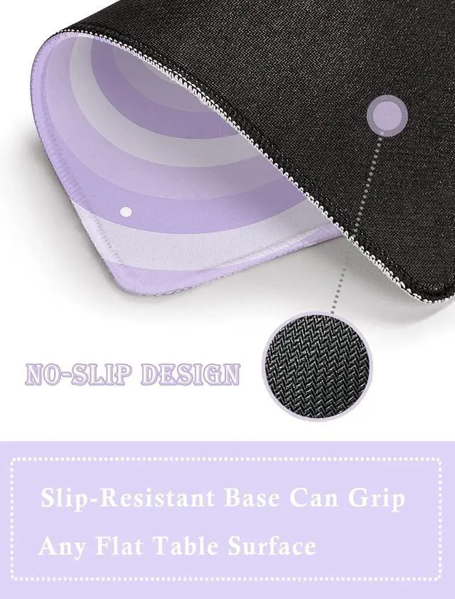 Alt view image 4 of 7 - Girly Purple Mouse Pad, Aesthetic Lavender Mouse Pad Cute, Purple Desk Accessories (9.4 x7.8 Inch)