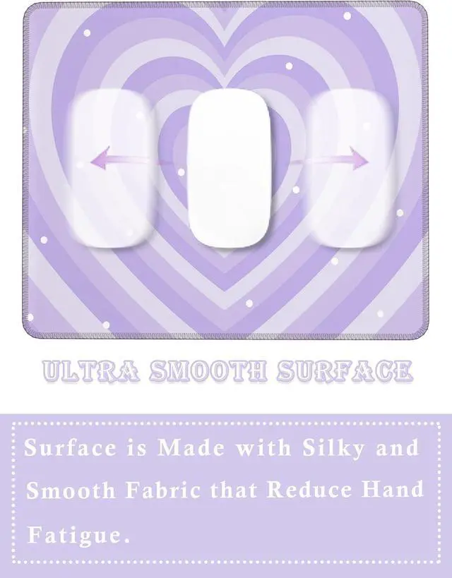 Alt view image 6 of 7 - Girly Purple Mouse Pad, Aesthetic Lavender Mouse Pad Cute, Purple Desk Accessories (9.4 x7.8 Inch)