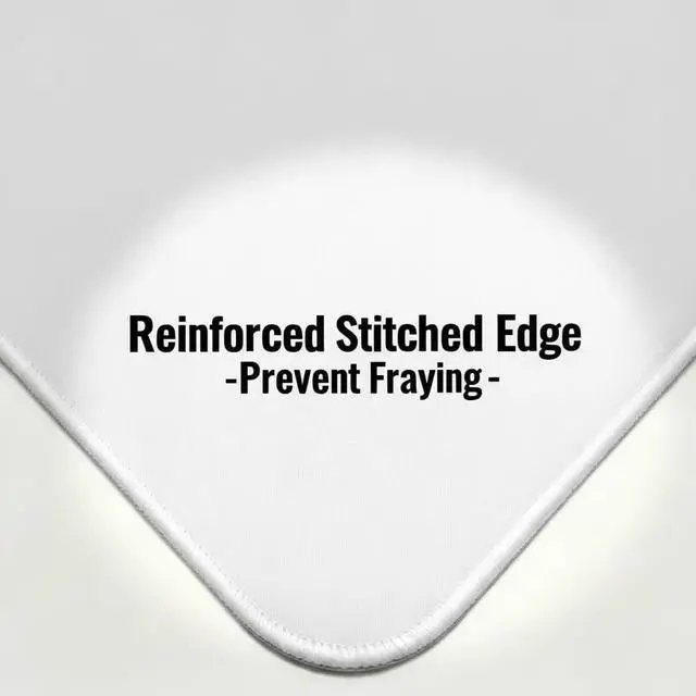 Alt view image 5 of 7 - Mouse Pad with Stitched Edge, Non-Slip Rubber Base, Premium-Textured and Waterproof Mousepad for Computers, Laptop, Office and Home, 10.2x8.3inches, 3mm, White