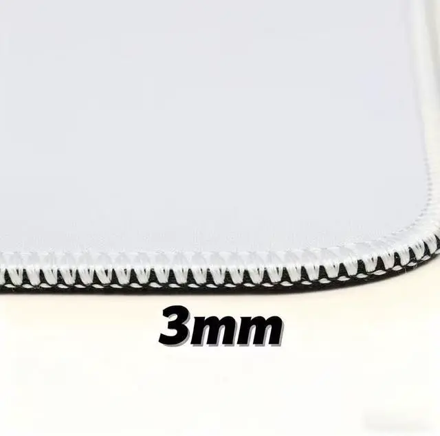 Alt view image 6 of 7 - Mouse Pad with Stitched Edge, Non-Slip Rubber Base, Premium-Textured and Waterproof Mousepad for Computers, Laptop, Office and Home, 10.2x8.3inches, 3mm, White