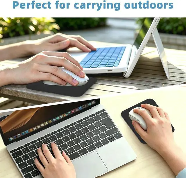 Alt view image 6 of 6 - mini Mouse pad Features a Stitched-Edge Design that Doubles its lifespan and Takes up only the Space Needed for Mouse Movement. (Black)