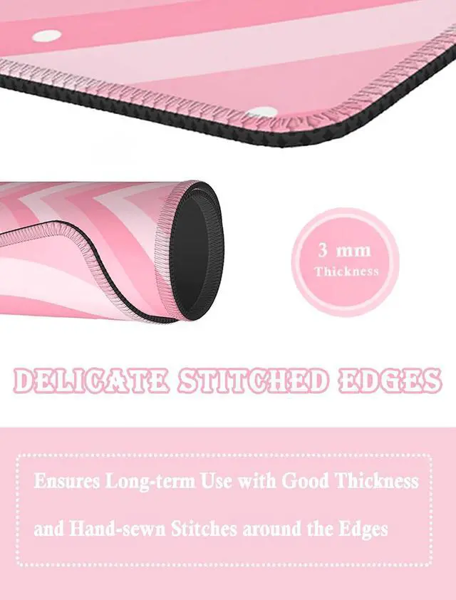 Alt view image 5 of 7 - Cute Kawaii Cutecore Aesthetic Pink Girly Gaming Mouse Pad Small, Gamer Girl Room Decor Desk Accessories (9.4 x7.8 Inch)