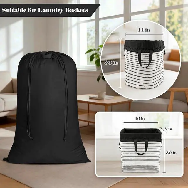Alt view image 5 of 7 - 120L Extra Large Laundry Bag with Handles for Travel & Dorms | Tear-resistant nylon, machine washable. Foldable, secure drawstring. Perfect for camping, laundromat & college students.