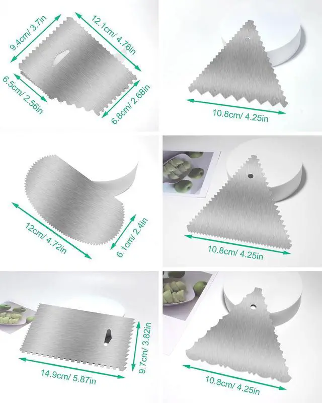 Alt view image 2 of 7 - New 6pcs Cake Scraper 430 stainless Decorating Comb and Icing Smoother