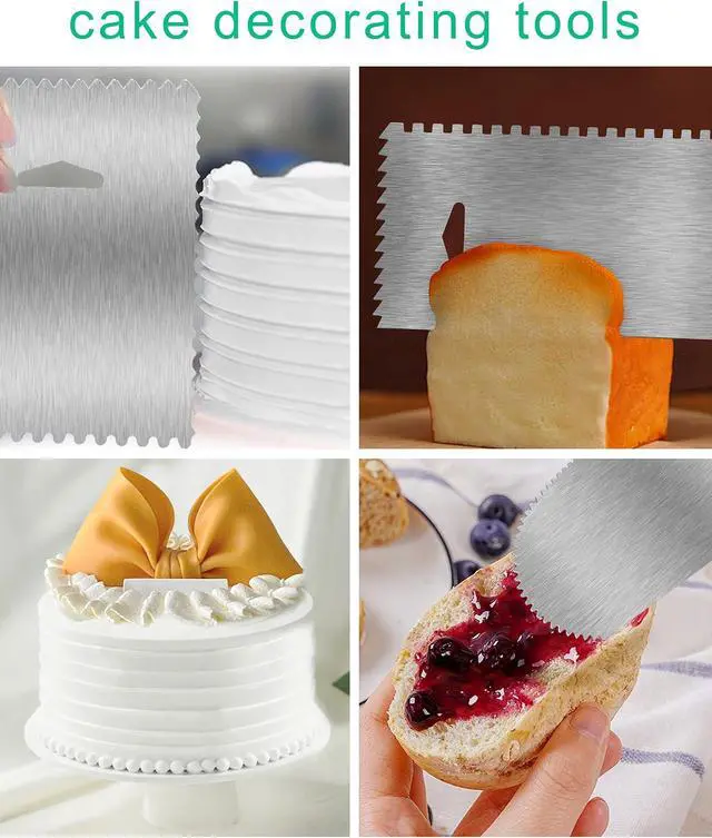 Alt view image 3 of 7 - New 6pcs Cake Scraper 430 stainless Decorating Comb and Icing Smoother