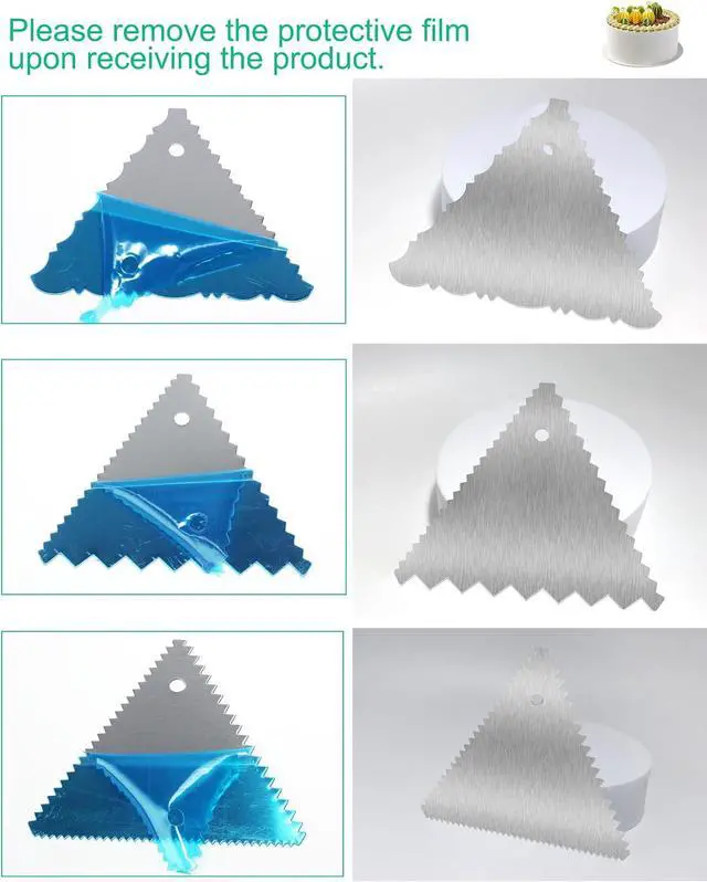 Alt view image 7 of 7 - New 6pcs Cake Scraper 430 stainless Decorating Comb and Icing Smoother