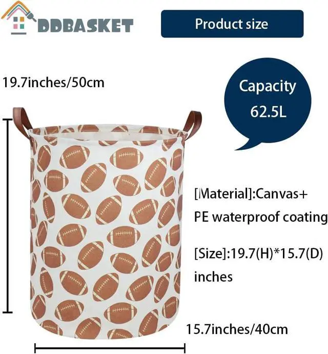 Alt view image 7 of 7 - Kids Laundry Hamper Footballs Hamper for Nursery Boy Clothes Hamper Cute Kids Toys Storage Bin Organizer Football Room Decor for Home(Football)