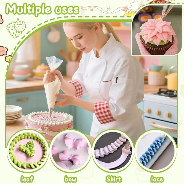 Alt view image 3 of 6 - Suuker 5 Pieces Leaf Piping Tips | Stainless Steel