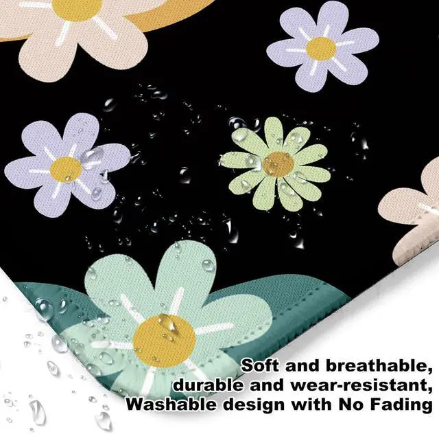 Alt view image 6 of 7 - Flowers Square Mouse Pad with Non-Slip Rubber Base,Home Office Decoration Desktop Accessory, Laptop Mouse Pad for Office Laptops,9.4x7.8x0.12in 21