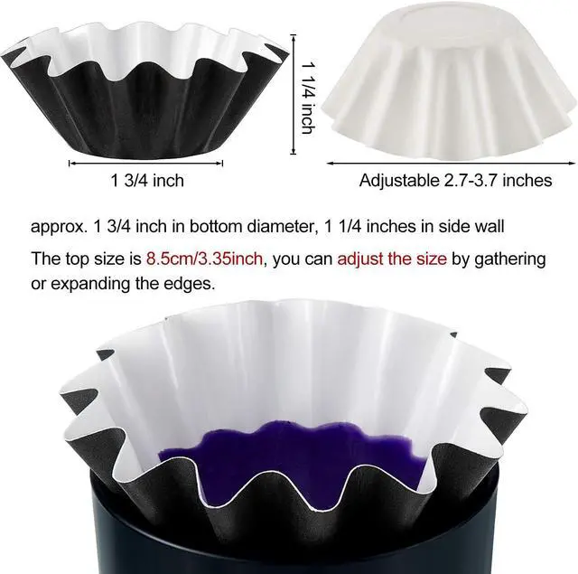 Alt view image 2 of 7 - Boao 100 Pcs Reusable Wax Melt Liners,Black, White | Leakproof Wax Cups for Any Wax Cubes Scented Warmers, Fit Electric Melters Burners, Easy Clean Warmer Liner Inserts