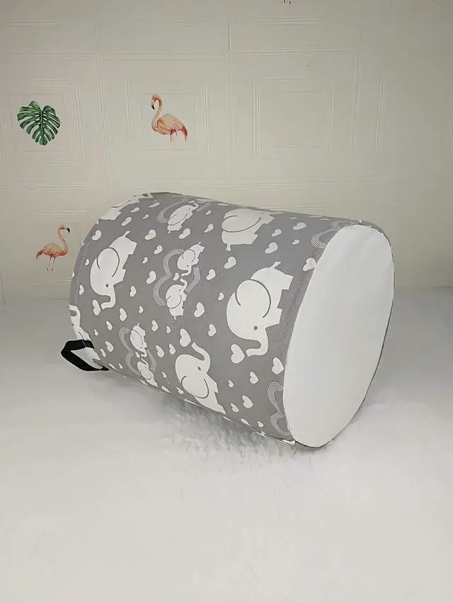 Alt view image 5 of 7 - Kids Laundry Hamper Storage Basket Laundry Organizer Hamper Storage Bins Clothes Box Nursery Hamper Gift Basket with Handles (Love elephant)