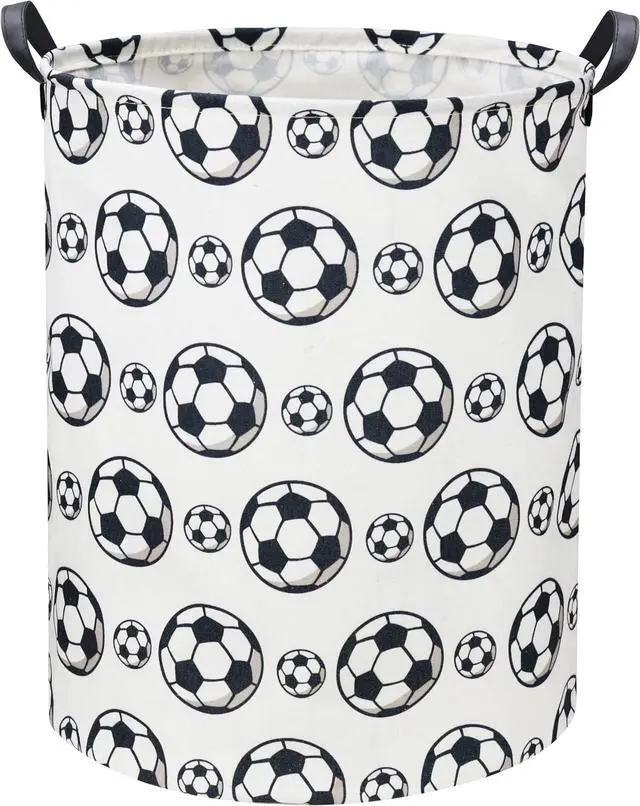 Main image of Kids Laundry Basket Soccer Hamper for Nursery Hamper Cute Kids Storage Bin Organizer Room Decor for Home(Black soccer)