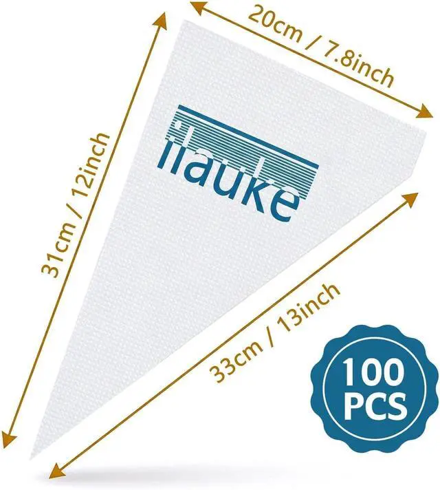 Alt view image 2 of 7 - ilauke 13 Inch Disposable Piping Bags, 100 Pcs for Cake Baking Decorating | anti-burst thick material, non-slip, fits all tips, for home baking commercial kitchen DIY cupcake cookie dessert