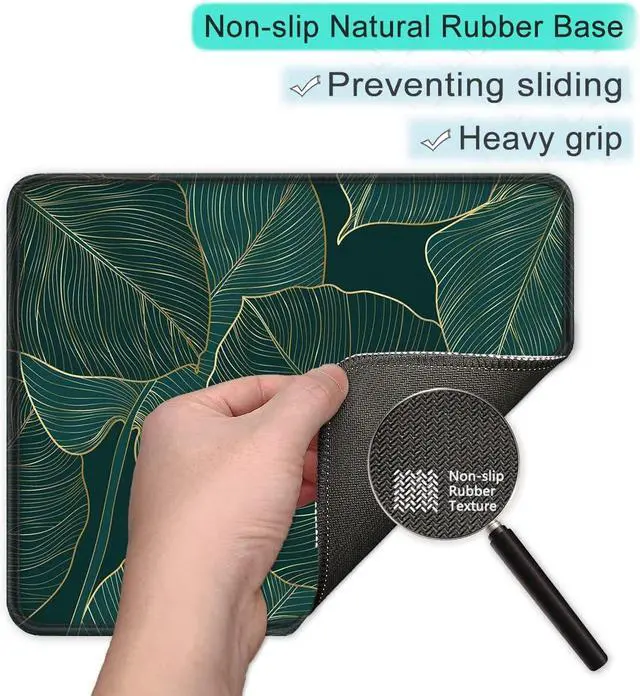 Alt view image 4 of 7 - ITNRSIIET Mouse Pad with Stitched Edge Premium Textured Smooth Precise Operation Waterproof Washable Non-Slip Rubber Base Desktop Protection Mat, 10.2×8.3×0.12 inches, Palm Texture