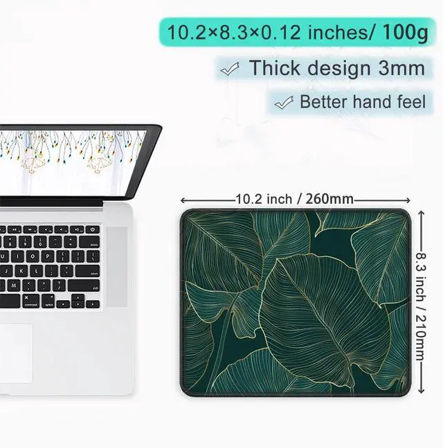 Alt view image 5 of 7 - ITNRSIIET Mouse Pad with Stitched Edge Premium Textured Smooth Precise Operation Waterproof Washable Non-Slip Rubber Base Desktop Protection Mat, 10.2×8.3×0.12 inches, Palm Texture