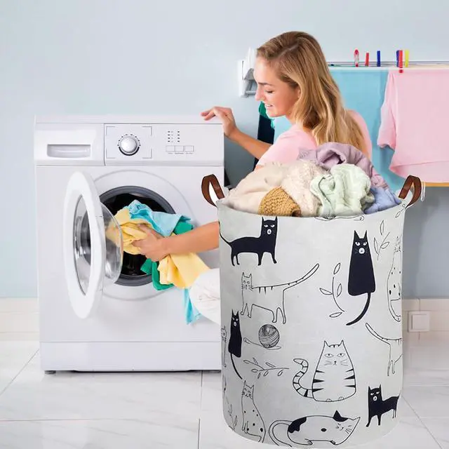Alt view image 6 of 7 - Collapsible Laundry Basket in Bedroom Waterproof Laundry Hamper in Bathroom Large Laundry Bag in College Dormitory Cloakroom Livingroom Nursery Organizer Toy Bin