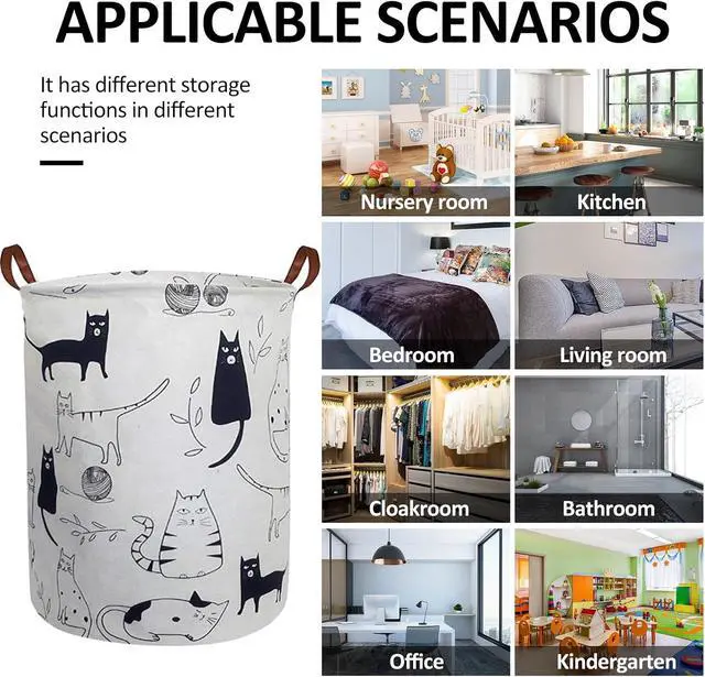 Alt view image 5 of 7 - Collapsible Laundry Basket in Bedroom Waterproof Laundry Hamper in Bathroom Large Laundry Bag in College Dormitory Cloakroom Livingroom Nursery Organizer Toy Bin