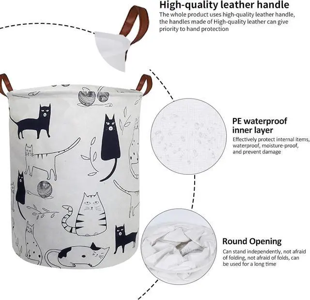 Alt view image 3 of 7 - Collapsible Laundry Basket in Bedroom Waterproof Laundry Hamper in Bathroom Large Laundry Bag in College Dormitory Cloakroom Livingroom Nursery Organizer Toy Bin