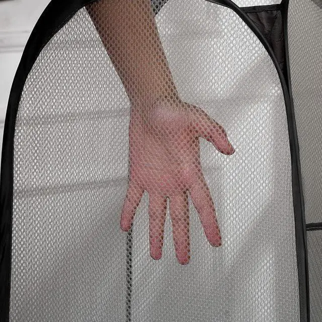 Alt view image 3 of 7 - 2 Laundry Baskets, pop-up Laundry Baskets, Foldable mesh Laundry Baskets (Each with 2 Reinforced Handles), Blue