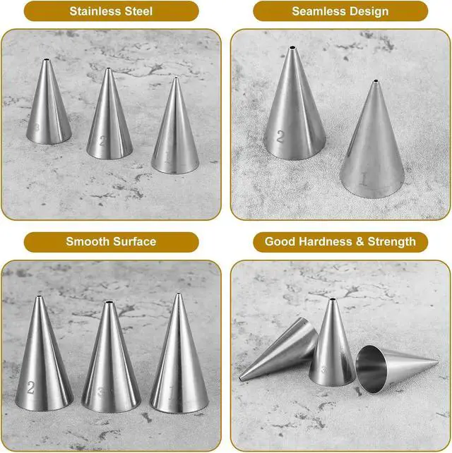 Alt view image 3 of 7 - 3 Pcs Small Piping Tips Round Icing Tips Set Cookie Decorating Tip for Frosting Nozzles for Detail Writing,Cookie Cupcake Decorating Pastry