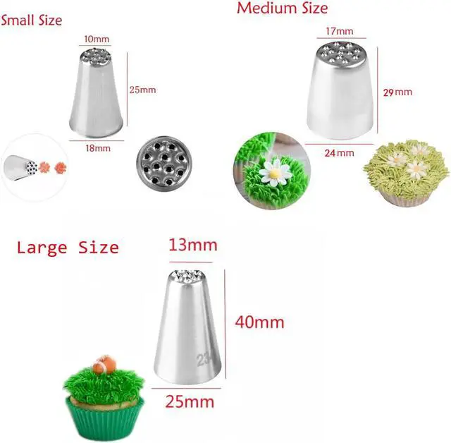 Alt view image 2 of 6 - Symphony Wire Tips, Stainless Steel Icing Piping Nozzles For Pastry Fondant Tools (Grass)