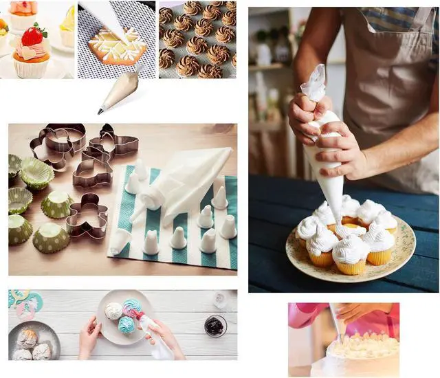Alt view image 5 of 6 - Piping Pastry Bag Pack of 100 Plastic Disposable Cream Pastry Bag Cake Icing Sugarcraft Cupcake Piping Decorating Tool For Baking Supplies (Small 25.5CMx26CMx15.5CM)