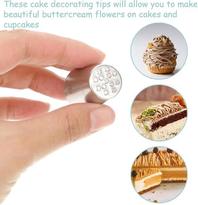 Alt view image 5 of 7 - 3 PCS Grass Piping Tip, Frosting Tips, Large Piping Tips for Cake Decorating with 233 234 29 Decorating Tip for Frosting, Multi-opening