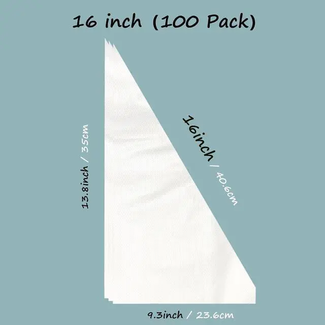 Alt view image 2 of 7 - 100Pack Disposable Pastry Bags, 16 Inch Clear Thick Plastic Anti-Burst Pastry Icing Frosting Piping Bags For Decorating Cupcakes Cakes Cookies