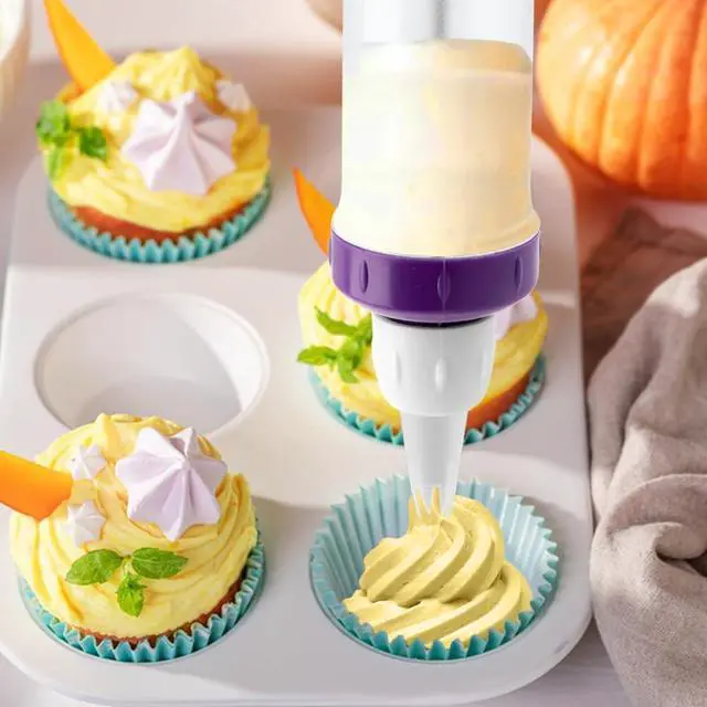 Alt view image 7 of 7 - Donut Filler Injector, Cupcake Filler Tool Piping Kit, with 7 Icing Nozzles, 3 Cream Scrapers Frosting Piping Nozzles Kits, for Cake Cookie Baking