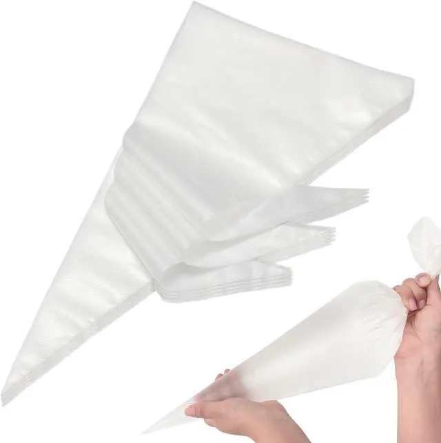 Main image of 100Pack Disposable Pastry Bags, 16 Inch Clear Thick Plastic Anti-Burst Pastry Icing Frosting Piping Bags For Decorating Cupcakes Cakes Cookies