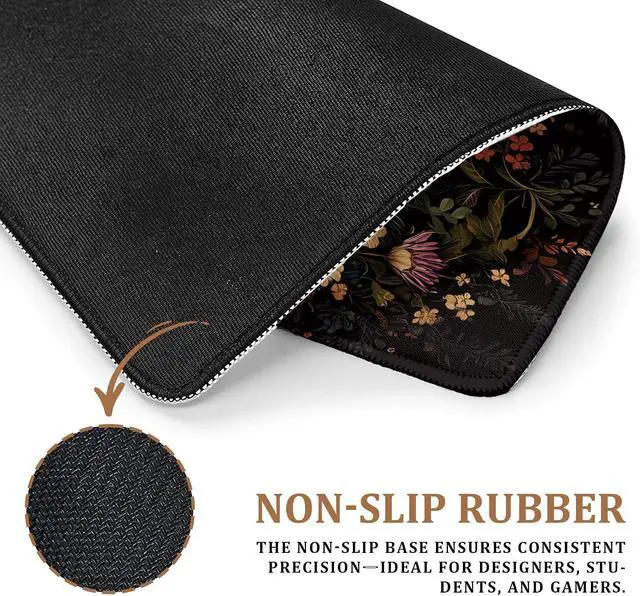 Alt view image 6 of 6 - Vintage Floral Bunny Mouse Pad, Gifts for Bunny and Rabbit Lovers, Dark Cottagecore Moody Flower Rabbit Mouse Pad for Home Office Computer Gaming Desk Essentials, 9.5x7.9 Inch