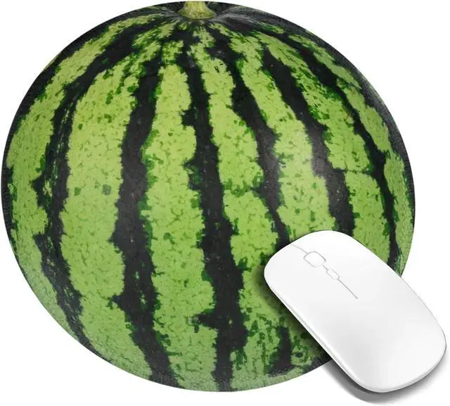 Alt view image 2 of 7 - Watermelon Green Round Mouse Pad Small Gaming Mousepad Desk Mat Stitched Edges 9.8 X 9.8 Inch for Home Office