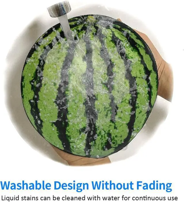 Alt view image 5 of 7 - Watermelon Green Round Mouse Pad Small Gaming Mousepad Desk Mat Stitched Edges 9.8 X 9.8 Inch for Home Office