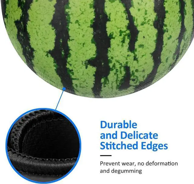 Alt view image 4 of 7 - Watermelon Green Round Mouse Pad Small Gaming Mousepad Desk Mat Stitched Edges 9.8 X 9.8 Inch for Home Office