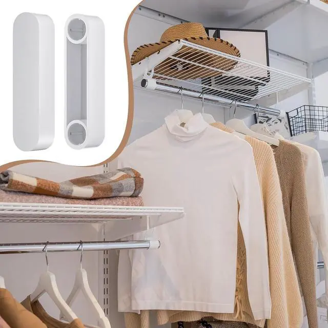 Alt view image 4 of 6 - Wonderjune 10 Pcs Plastic Rod Spacer Cap Closet Rod End Caps Wire Shelf End Caps Closet System Parts Shelf Caps for Wire Shelves