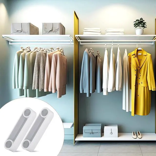 Alt view image 5 of 6 - Wonderjune 10 Pcs Plastic Rod Spacer Cap Closet Rod End Caps Wire Shelf End Caps Closet System Parts Shelf Caps for Wire Shelves