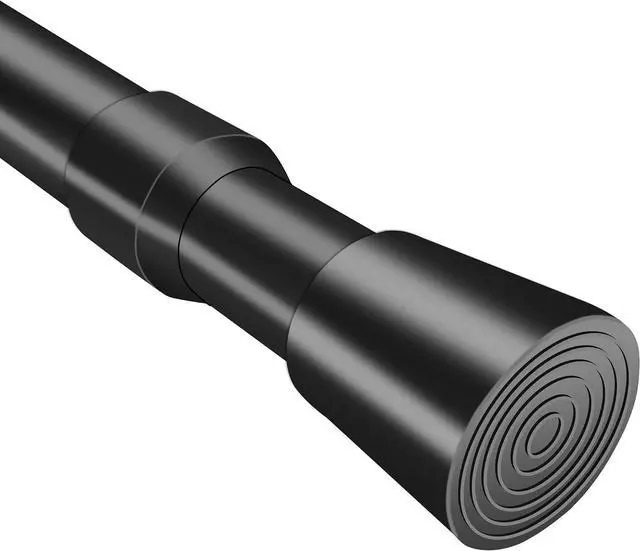 Main image of Small Tension Rods 16 to 28 Inches, Adjustable Short Extension Curtain Rod, Heavy Duty Spring Loaded Mini tension rods for Windows, Curtain, Closet, Clothes, Diameter 1inch, Black