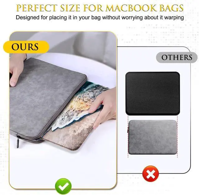 Alt view image 6 of 7 - JIKIOU Mouse Pad with Stitched Edge, Portable Size-10.2x8.3in Beach | Anti-Fray, Comfortable Smooth Lycra Surface, Non-Slip Rubber Base, Machine Washable Fade-resistant, Compatible with All Mice