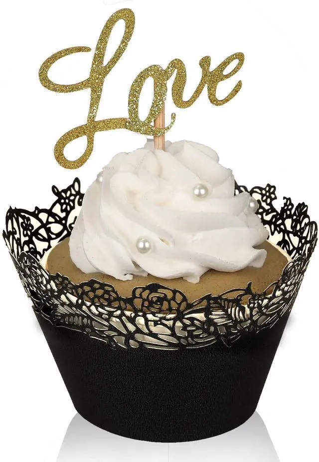 Alt view image 5 of 7 - Cupcake Wrappers Pack of 50 Blue Filigree Artistic Bake Cake Paper Cups Little Vine Lace Laser Cut Liner Baking Cup Muffin Case Trays for Wedding Party Birthday Decoration -By KEIVA